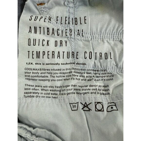 DUER Jeans Mens L2X Coolmax Performance Stretch Denim Size 30x31 Slim Fit - Picture 5 of 11